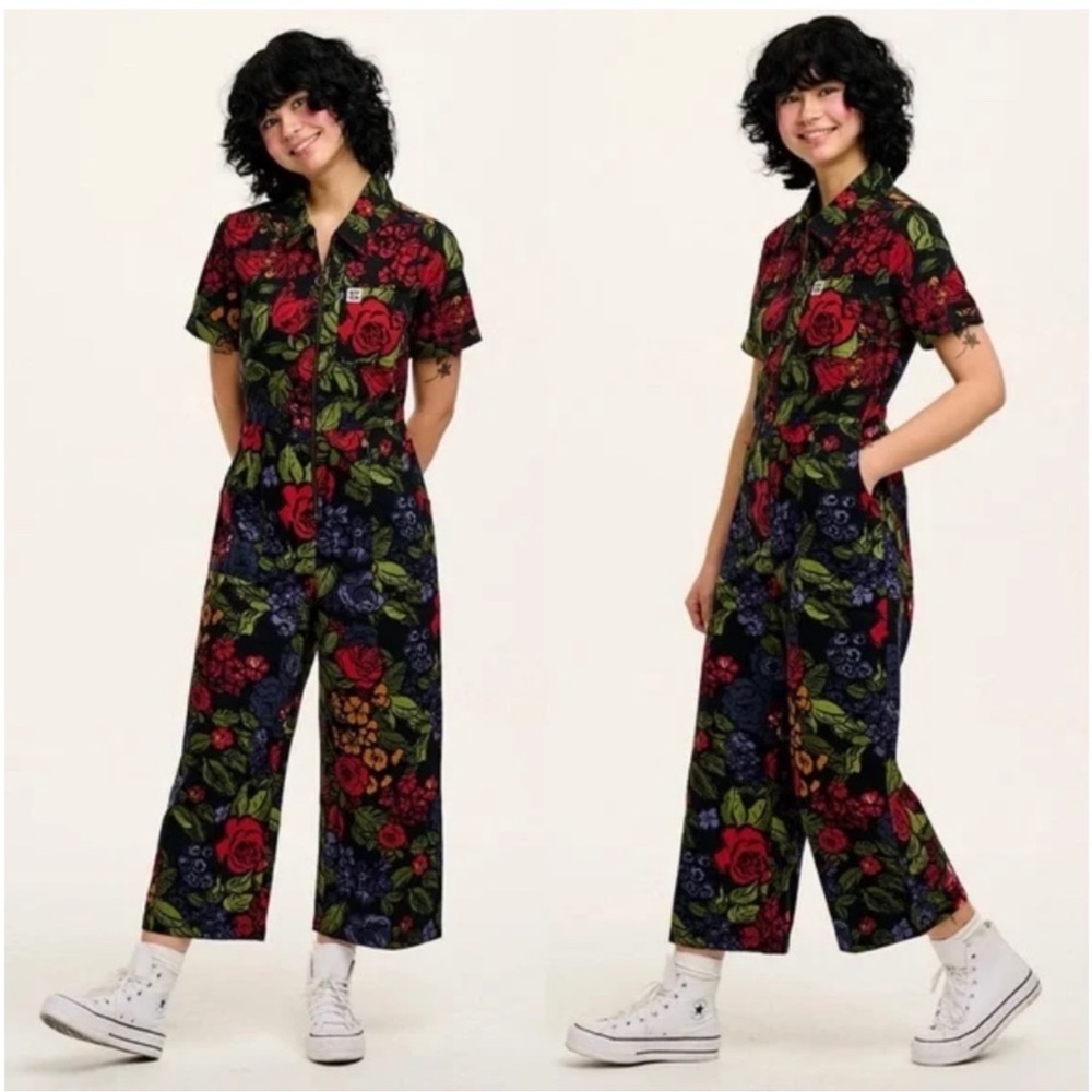 NWT Lucy & Yak Ragan Cotton Jumpsuit in Floral Maria Print - Size 4